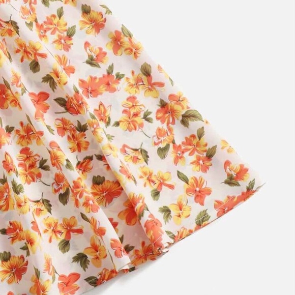 NEW Floral Print Frill Dress-Large - Picture 2 of 4